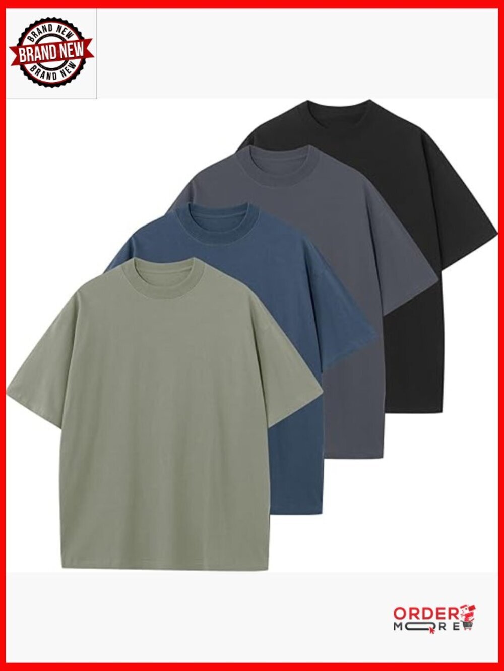 Oversized Unisex Cotton Crew Neck T-Shirt Loose Athletic Tee